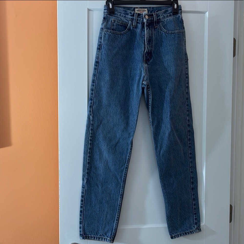 Guess Blue High Rise Jeans with Straight Legs